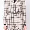 ENGLISH FACTORY Matching Sets | Jackets & Coats*- Plaid Cropped Blazer BEIGE/BLACK