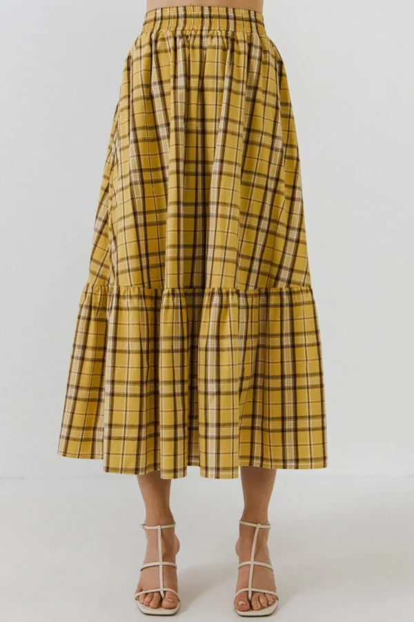 ENGLISH FACTORY Matching Sets | Skirts*- Plaid Maxi Skirt