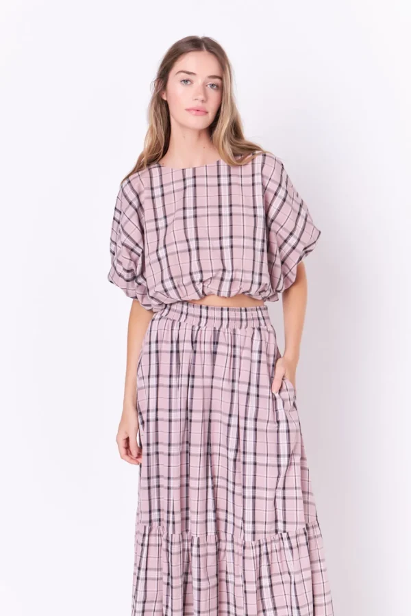 ENGLISH FACTORY Matching Sets | Skirts*- Plaid Maxi Skirt