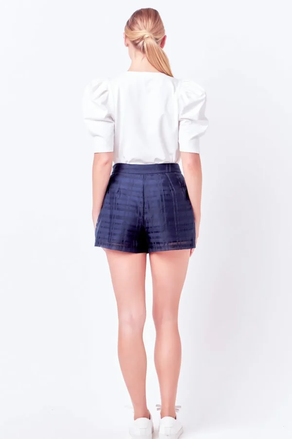 ENGLISH FACTORY Matching Sets | Shorts & Skorts*- Plaid Mesh Shorts NAVY