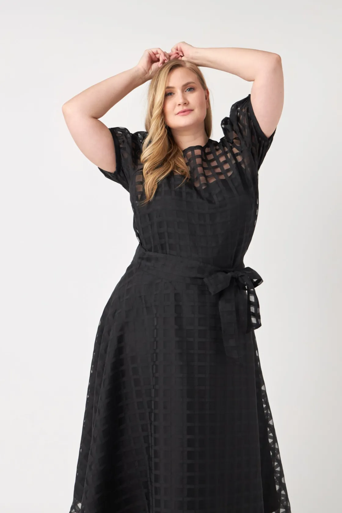 english_factory__plaid_se_13.webp ENGLISH FACTORY Tops*- Plaid See Through Top