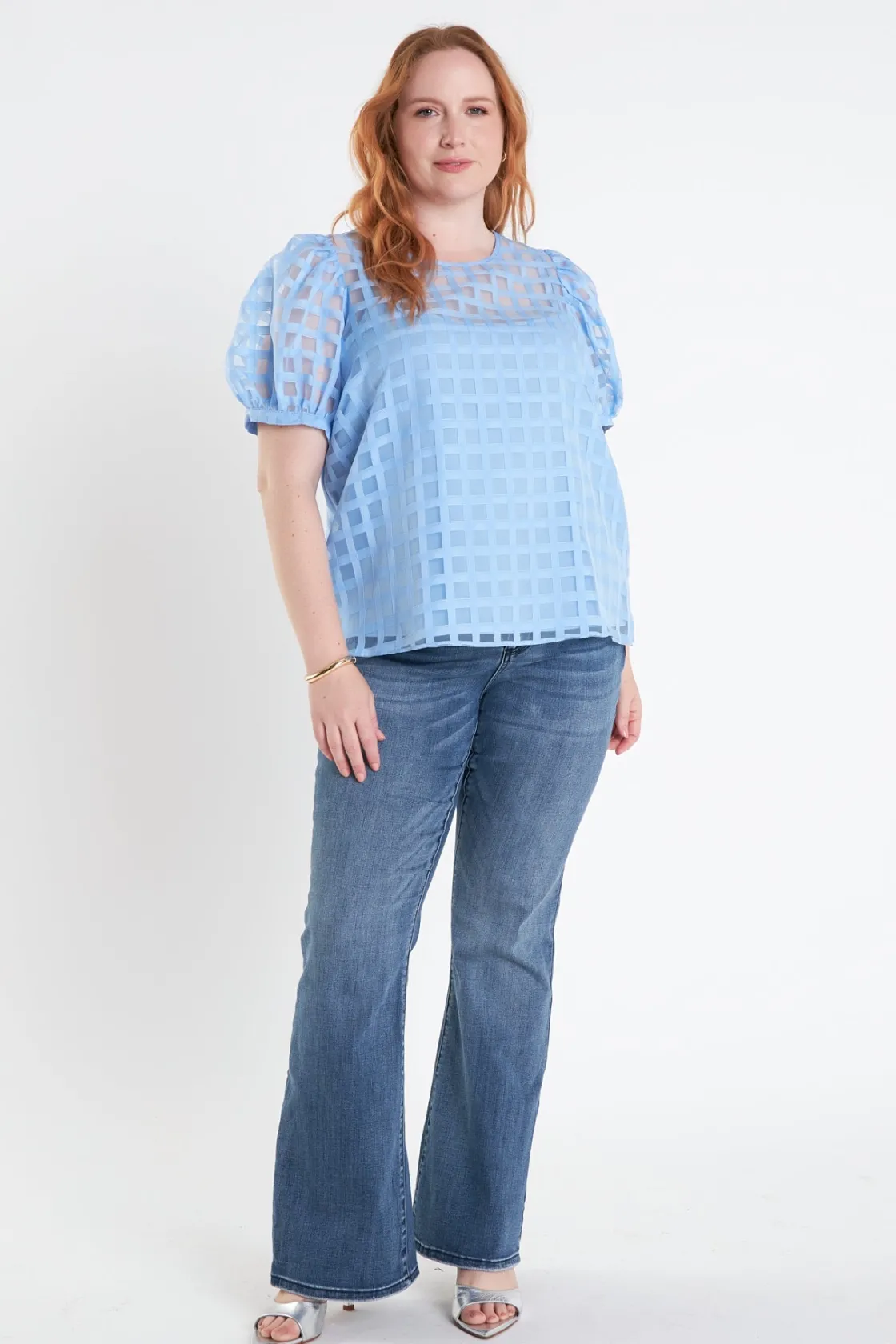 english_factory__plaid_se_4.webp ENGLISH FACTORY Tops*- Plaid See Through Top