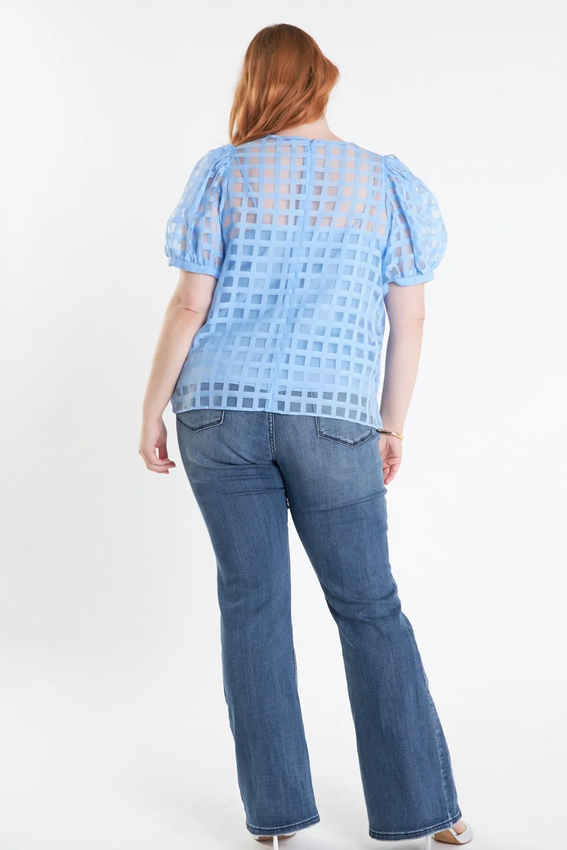 english_factory__plaid_se_7.webp ENGLISH FACTORY Tops*- Plaid See Through Top
