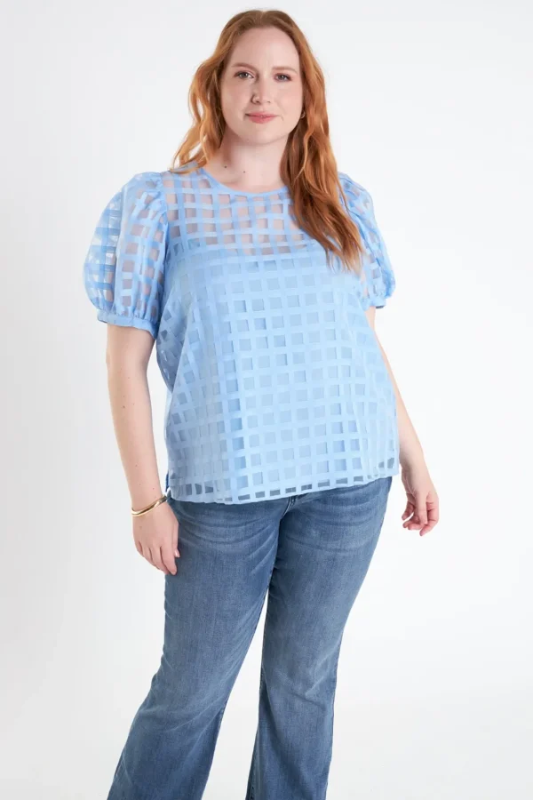 ENGLISH FACTORY Tops*- Plaid See Through Top