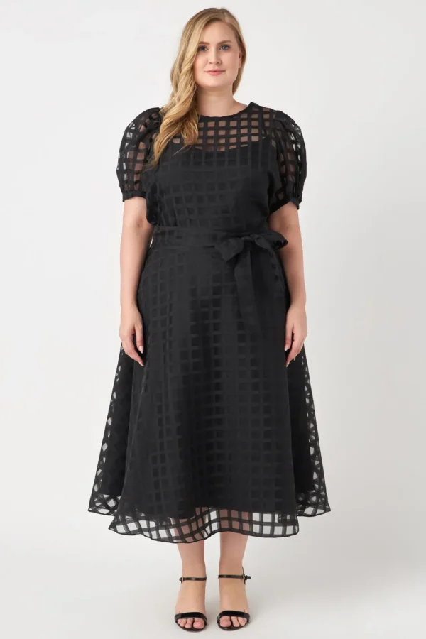 ENGLISH FACTORY Tops*- Plaid See Through Top