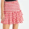 ENGLISH FACTORY Skirts | Tops*- Plaid Smocked Mini Skirt RED