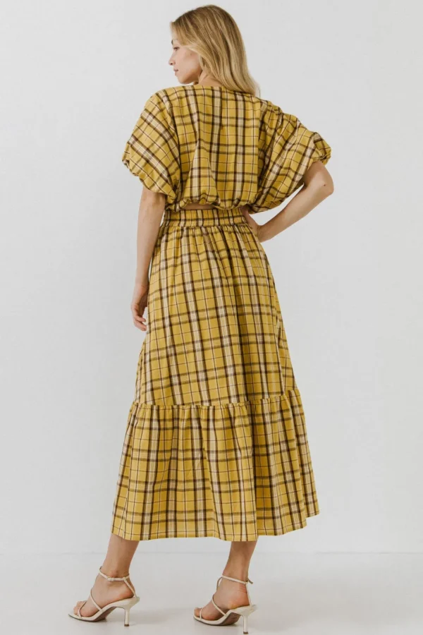ENGLISH FACTORY Matching Sets | Tops*- Plaid Voluminous Cropped Top