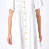 ENGLISH FACTORY White Dresses | Tops*- Pleated Eyelet Mini Dress WHITE