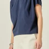 ENGLISH FACTORY Tops*- Pleated Short Sleeve T-Shirt