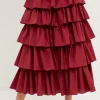 ENGLISH FACTORY Skirts*- Pleated Combo Maxi Poplin Skirt