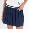 ENGLISH FACTORY Skirts*- Pleated Mini Knit Skirt NAVY/WHITE