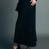 ENGLISH FACTORY Skirts | Tops*- Pleated Midi Skirt in BLACK