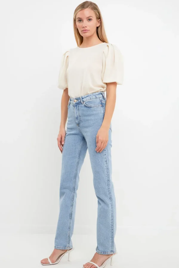 ENGLISH FACTORY Shirts & Blouses | Tops*- Pleated Shoulder Knit Top