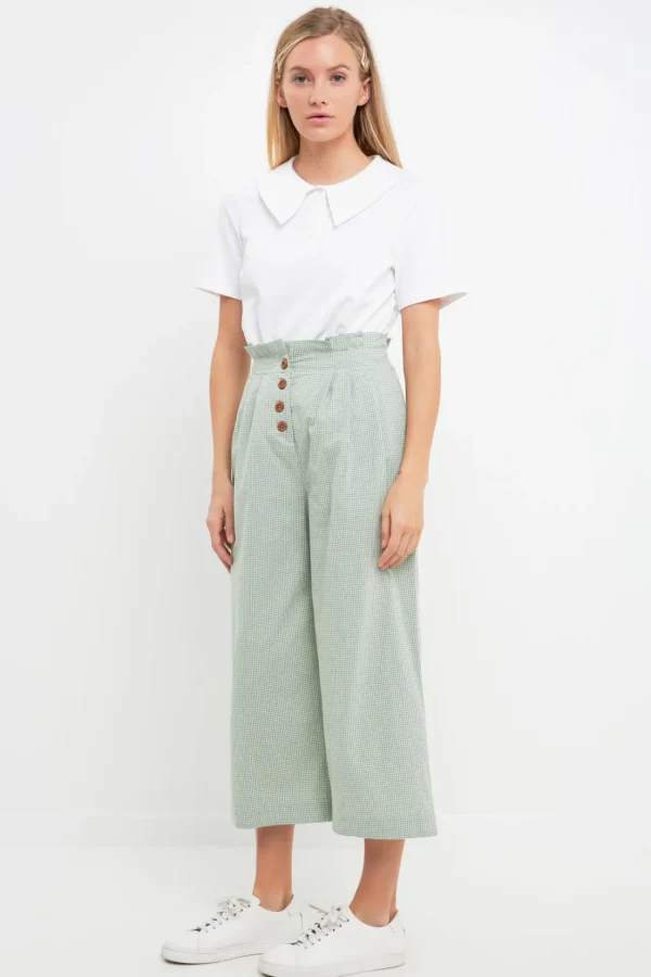 ENGLISH FACTORY Pants | Tops*- Pleated Easy Trousers GREEN
