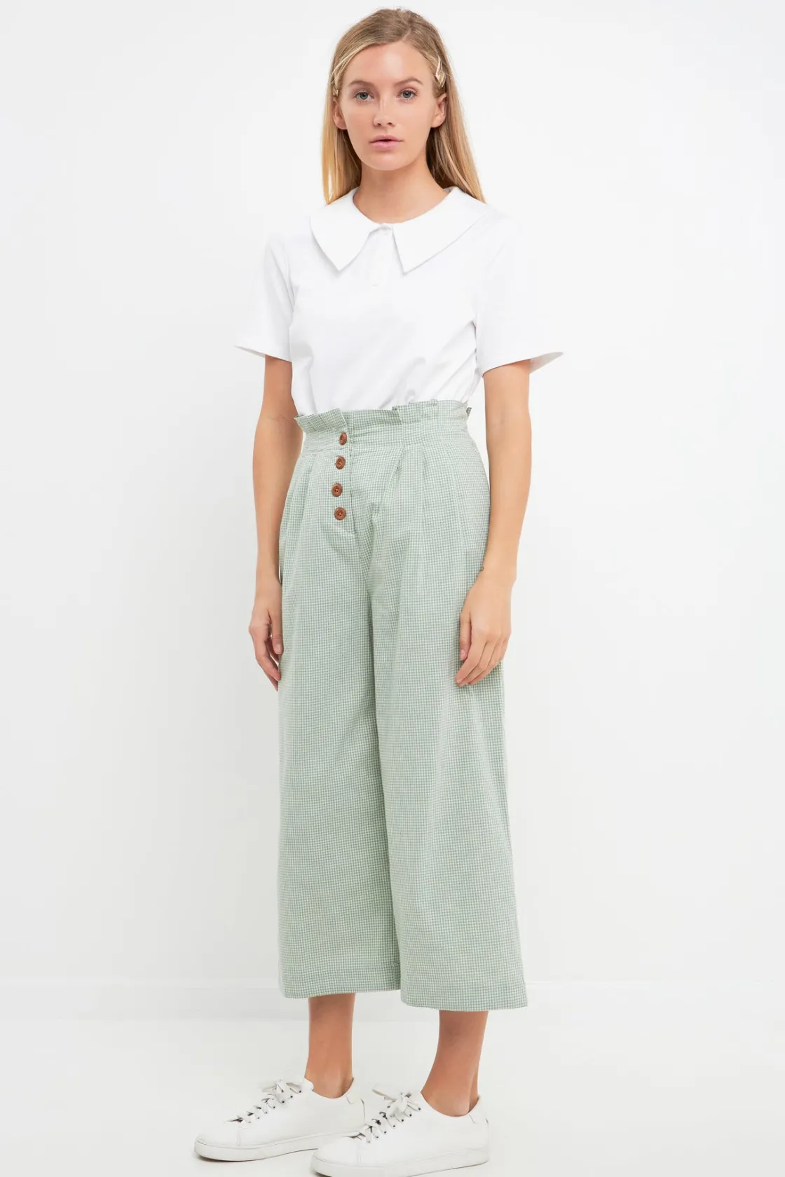 english_factory__pleated__1-4.webp ENGLISH FACTORY Pants | Tops*- Pleated Easy Trousers GREEN