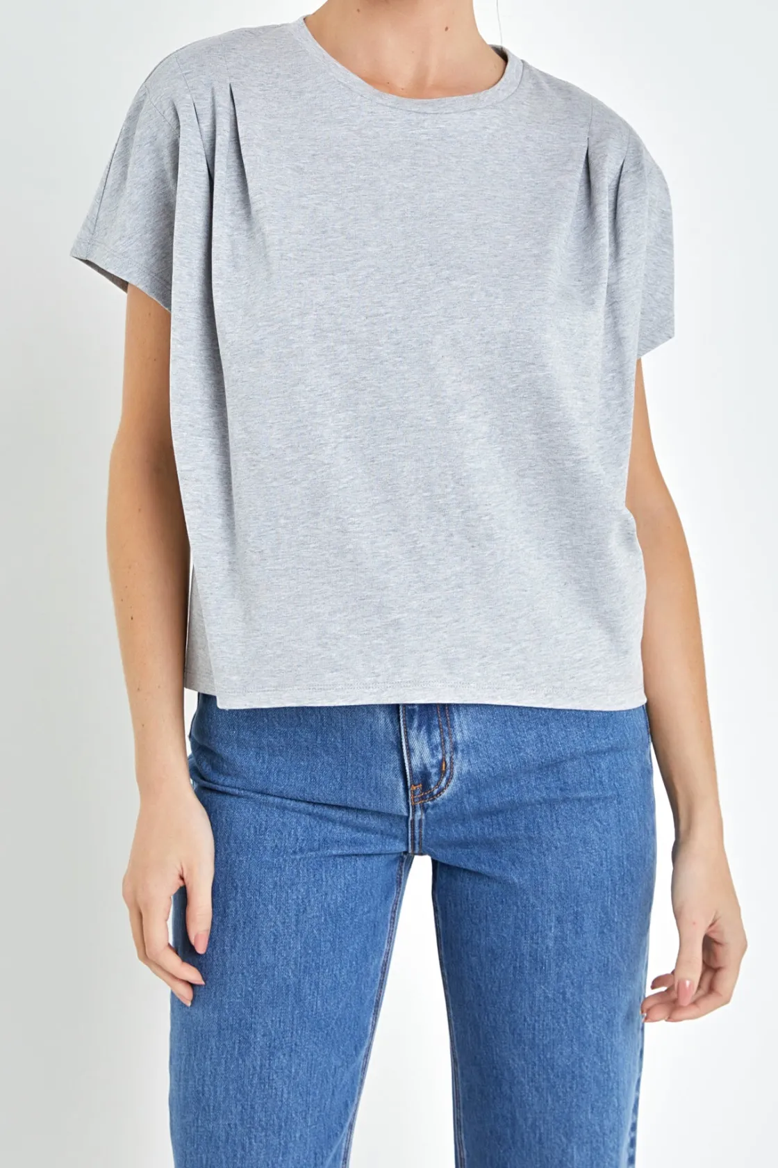 english_factory__pleated__10-1.webp ENGLISH FACTORY Tops*- Pleated Short Sleeve T-Shirt
