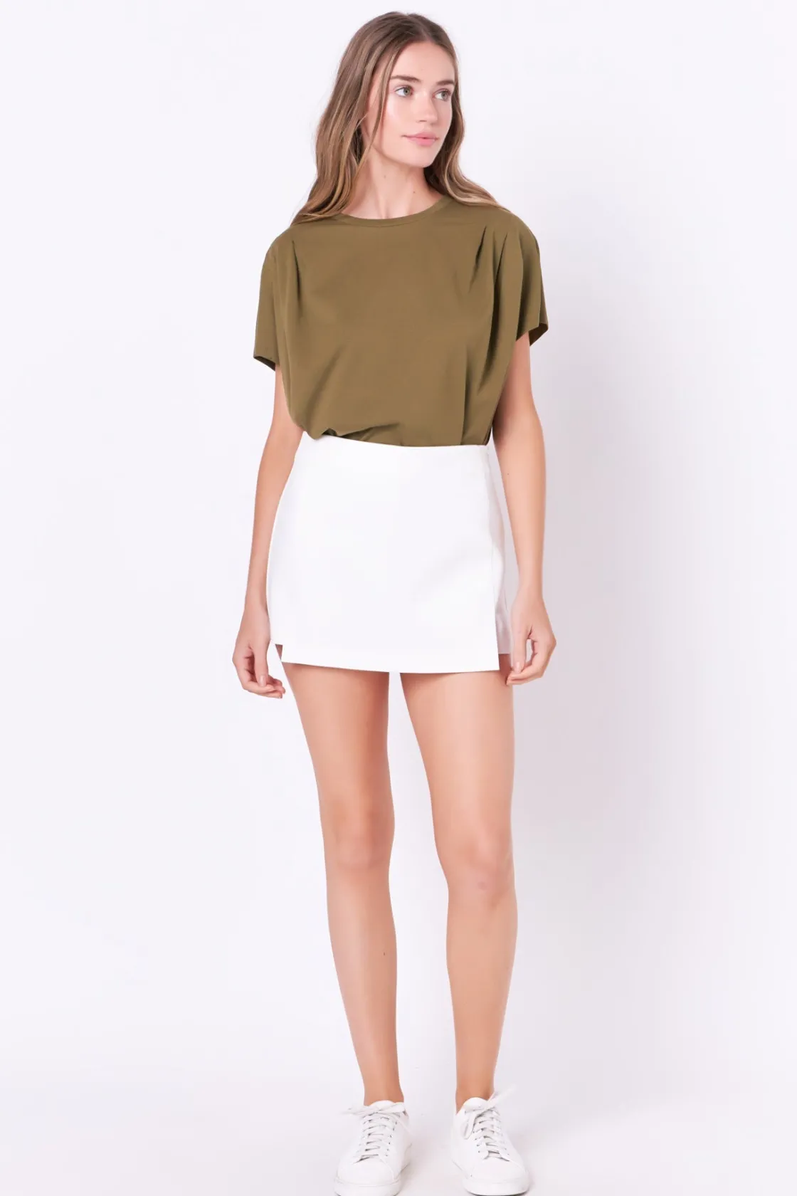 english_factory__pleated__19.webp ENGLISH FACTORY Tops*- Pleated Short Sleeve T-Shirt