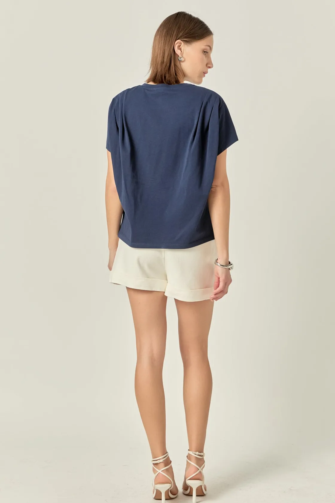 english_factory__pleated__2-2.webp ENGLISH FACTORY Tops*- Pleated Short Sleeve T-Shirt