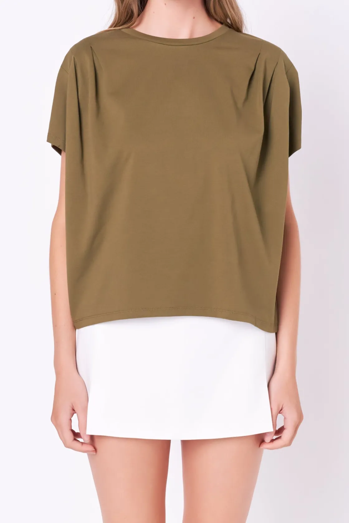 english_factory__pleated__20.webp ENGLISH FACTORY Tops*- Pleated Short Sleeve T-Shirt