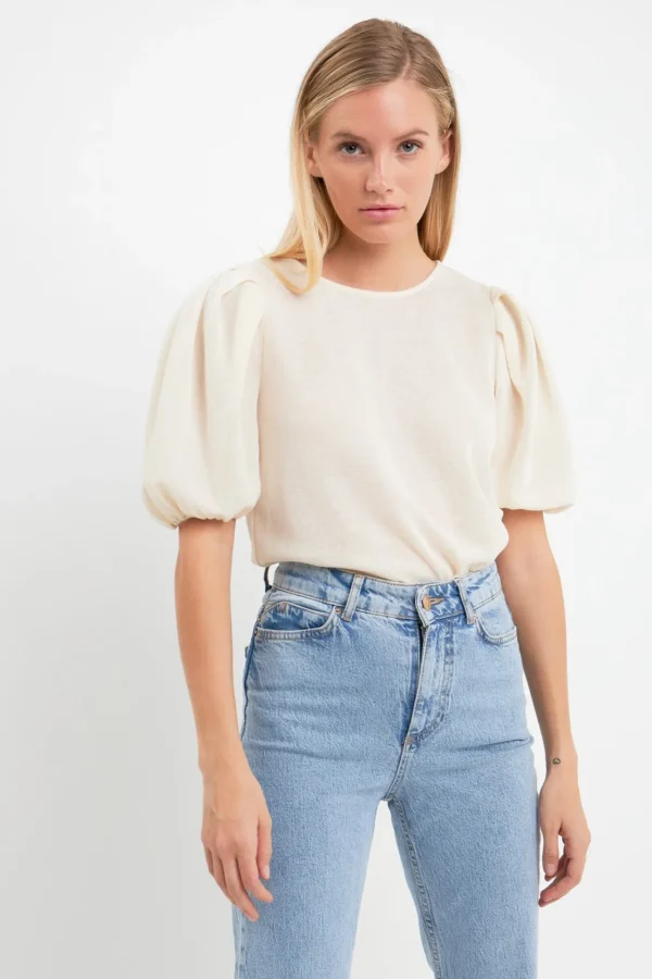 ENGLISH FACTORY Shirts & Blouses | Tops*- Pleated Shoulder Knit Top
