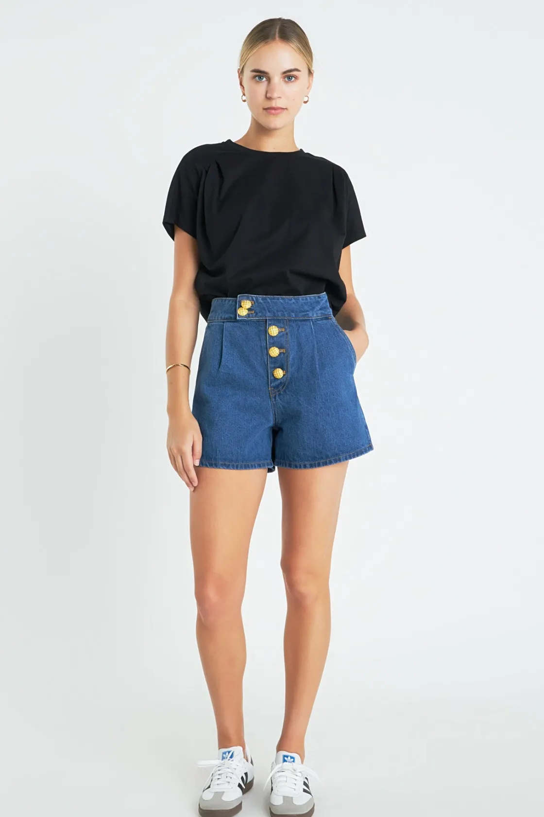 english_factory__pleated__4-1.webp ENGLISH FACTORY Tops*- Pleated Short Sleeve T-Shirt