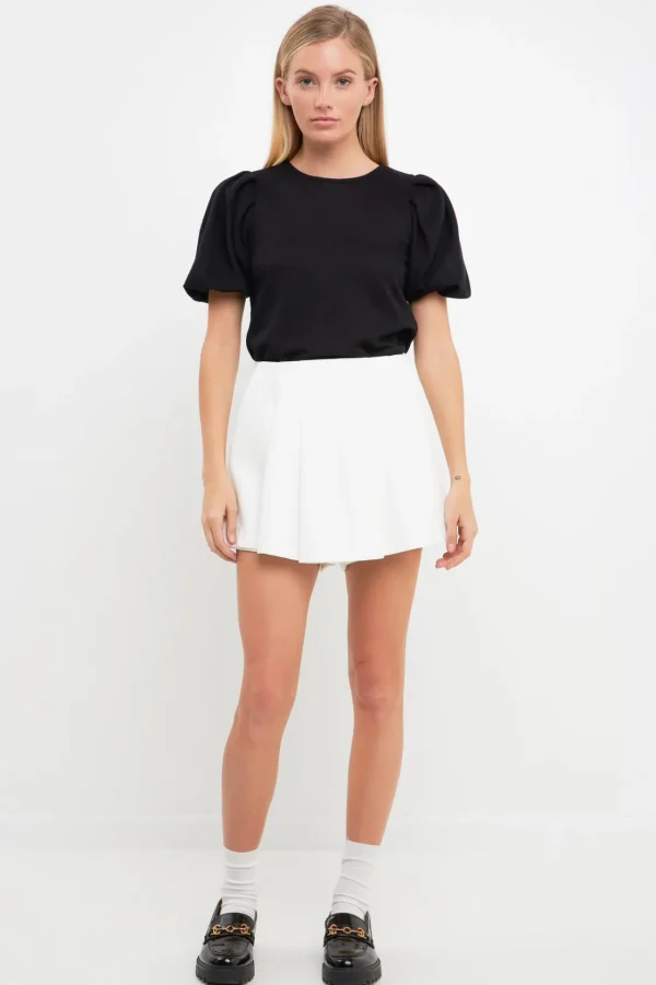 ENGLISH FACTORY Shirts & Blouses | Tops*- Pleated Shoulder Knit Top