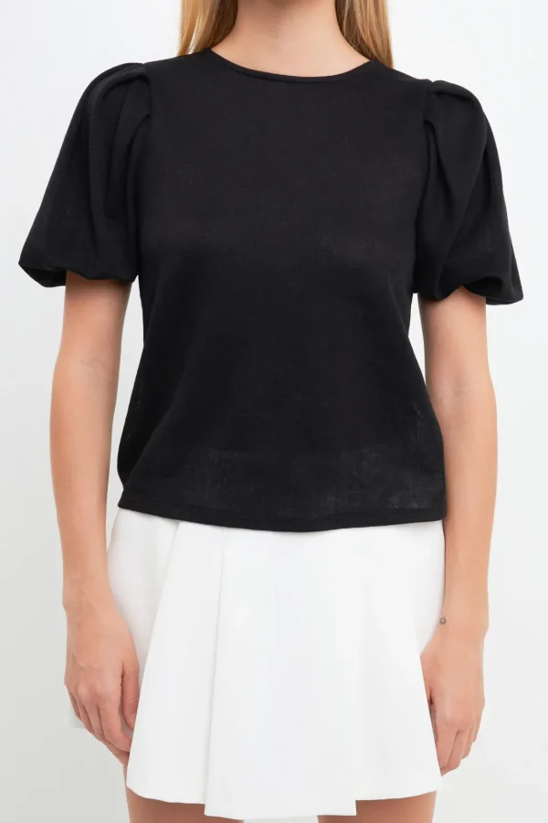 ENGLISH FACTORY Shirts & Blouses | Tops*- Pleated Shoulder Knit Top