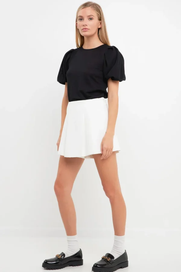 ENGLISH FACTORY Shirts & Blouses | Tops*- Pleated Shoulder Knit Top