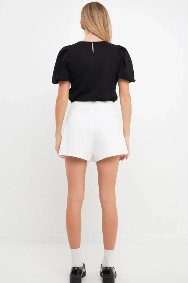 ENGLISH FACTORY Shirts & Blouses | Tops*- Pleated Shoulder Knit Top