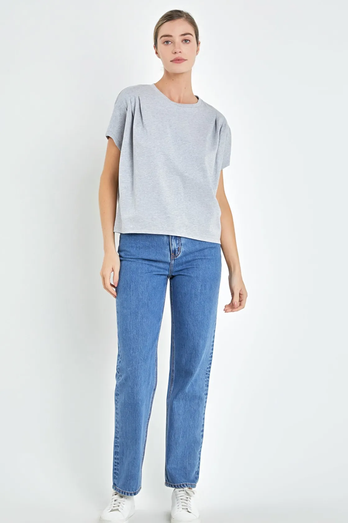 english_factory__pleated__9-1.webp ENGLISH FACTORY Tops*- Pleated Short Sleeve T-Shirt