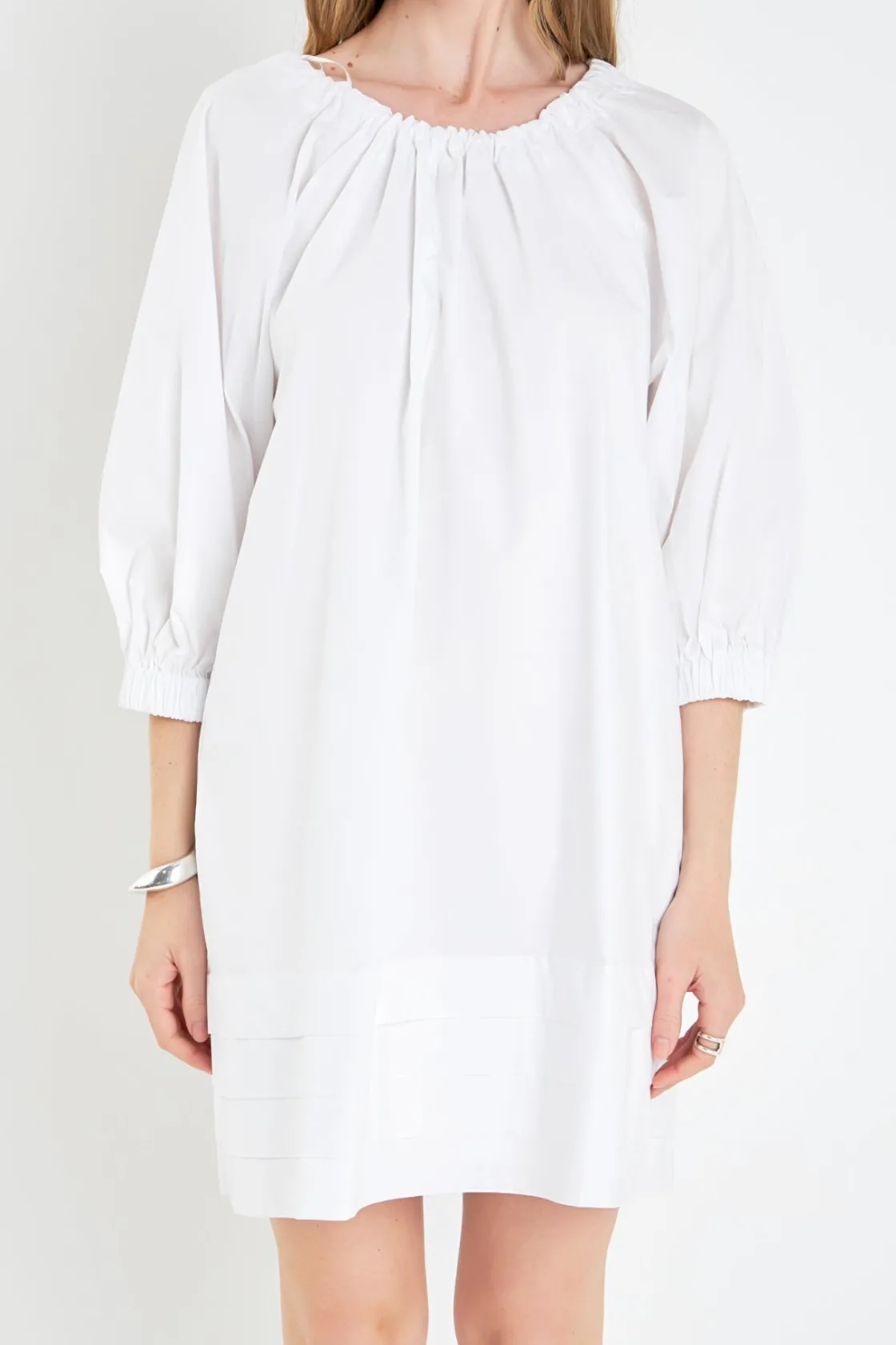 english_factory__pleats_d_0.webp ENGLISH FACTORY White Dresses | Tops*- Pleats Detail Boxy Mini Dress WHITE
