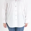ENGLISH FACTORY Shirts & Blouses | Tops*- Plus Size Oversized Collared Shirt WHITE