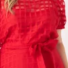 ENGLISH FACTORY Skirts | Tops*- Plus Size Plaid Organza Fit & Flare Midi Skirt