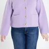 ENGLISH FACTORY Sweaters & Knits*- Plus Size Knit Sweater Cardigan LILAC