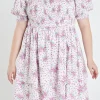 ENGLISH FACTORY Tops*- Plus Size Tiered Smocked Mini Dress LILAC