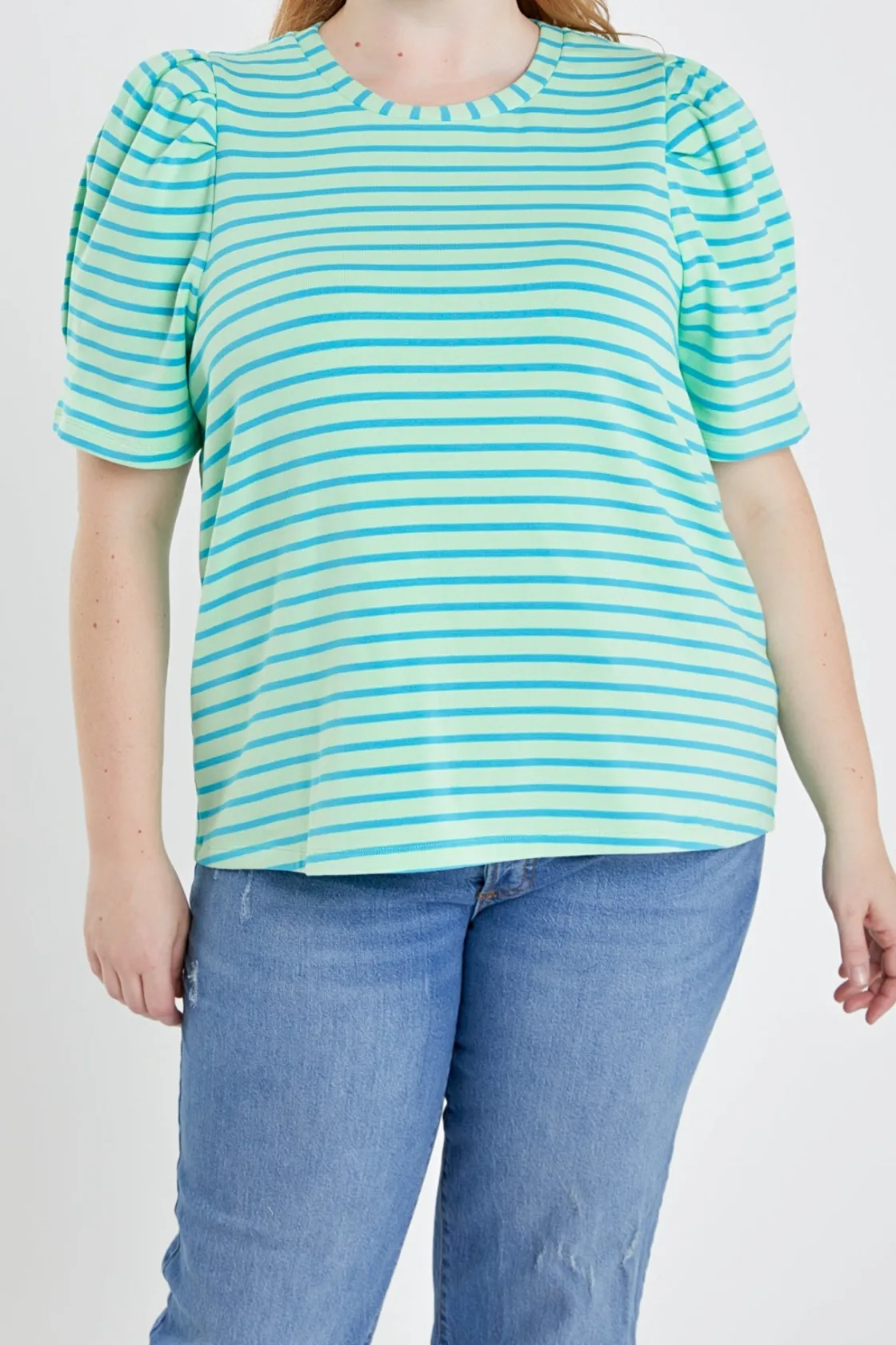 english_factory__plus_siz_0-7.webp ENGLISH FACTORY Tops*- Plus Size Stripe Women Knit Shirt