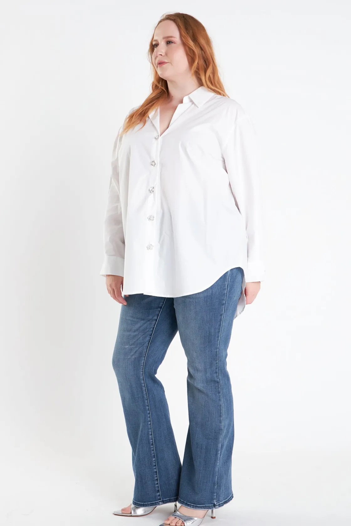english_factory__plus_siz_1-24.webp ENGLISH FACTORY Shirts & Blouses | Tops*- Plus Size Oversized Collared Shirt WHITE