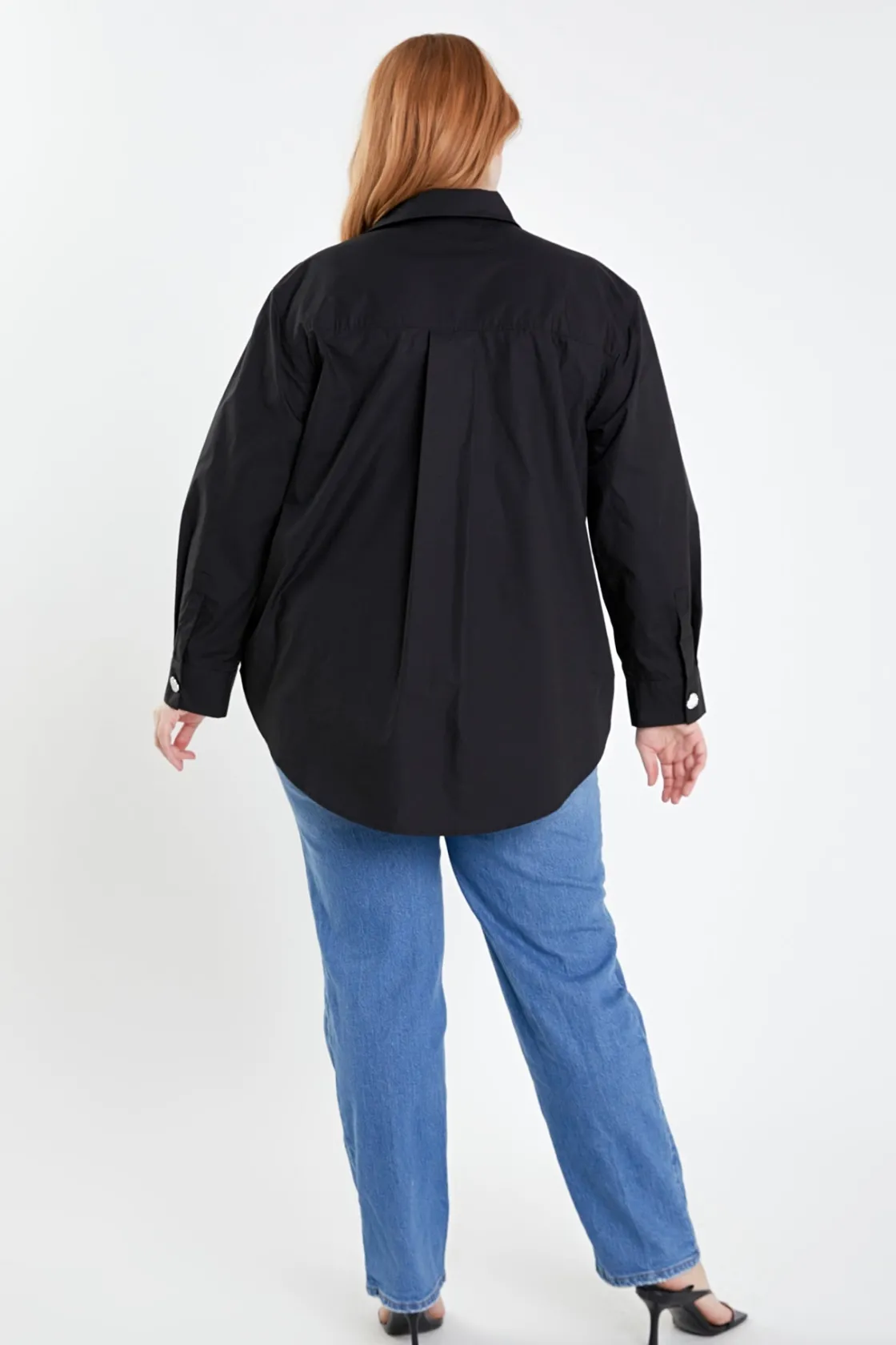 english_factory__plus_siz_2-23.webp ENGLISH FACTORY Shirts & Blouses | Tops*- Plus Size Oversize Collared Shirt BLACK