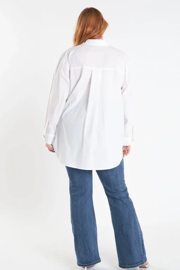 ENGLISH FACTORY Shirts & Blouses | Tops*- Plus Size Oversized Collared Shirt WHITE