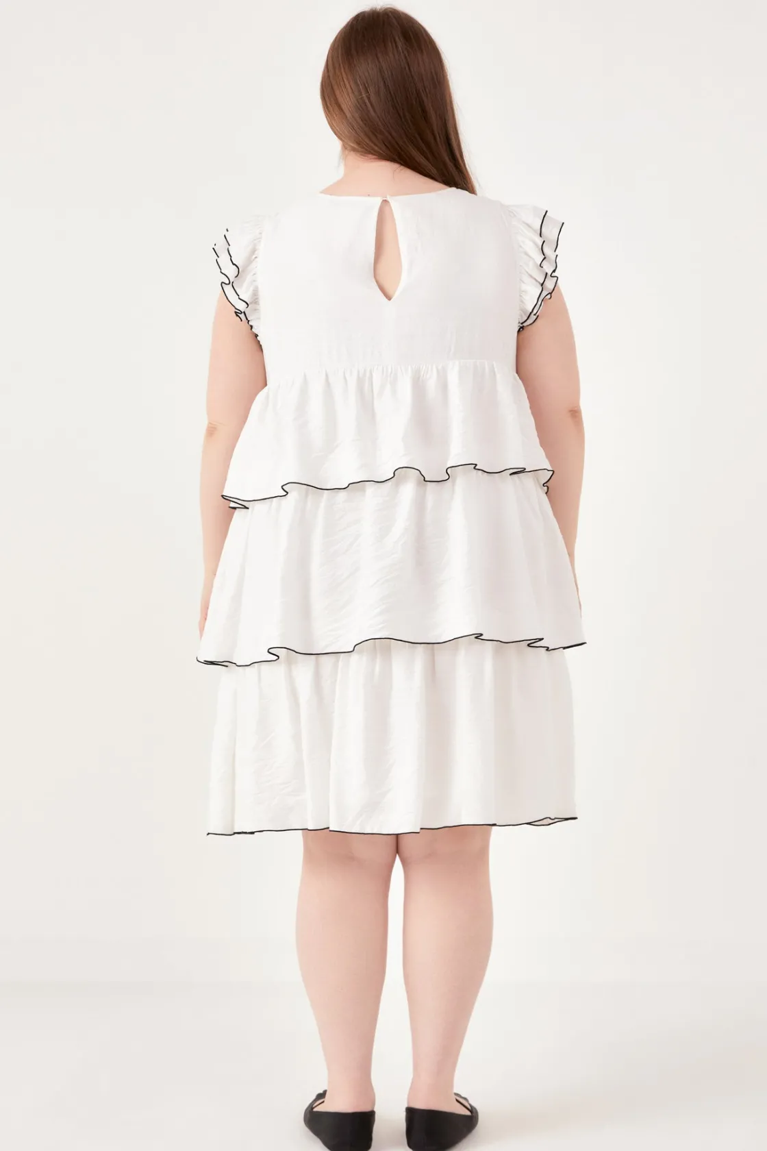 english_factory__plus_siz_2-36.webp ENGLISH FACTORY Boho Dresses | Tops*- Plus Size Contrast Detail Babydoll Dress WHITE