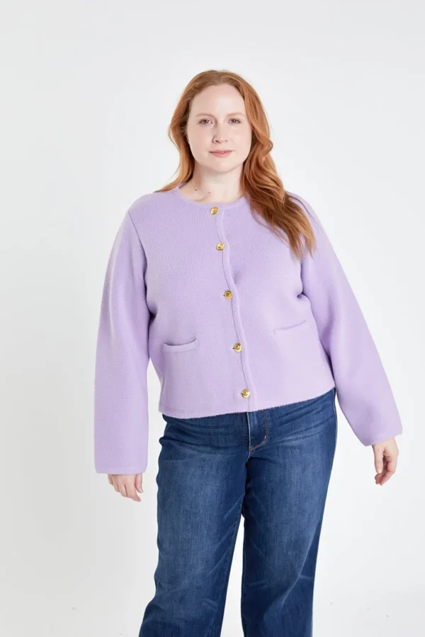 ENGLISH FACTORY Sweaters & Knits*- Plus Size Knit Sweater Cardigan LILAC