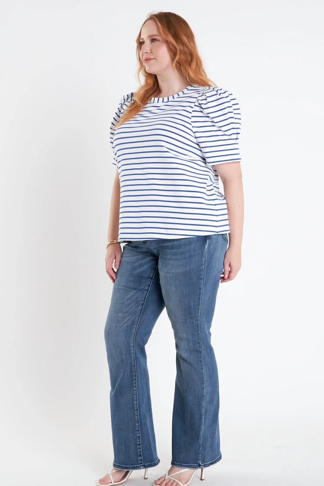 english_factory__plus_siz_6.webp ENGLISH FACTORY Tops*- Plus Size Stripe Women Knit Shirt