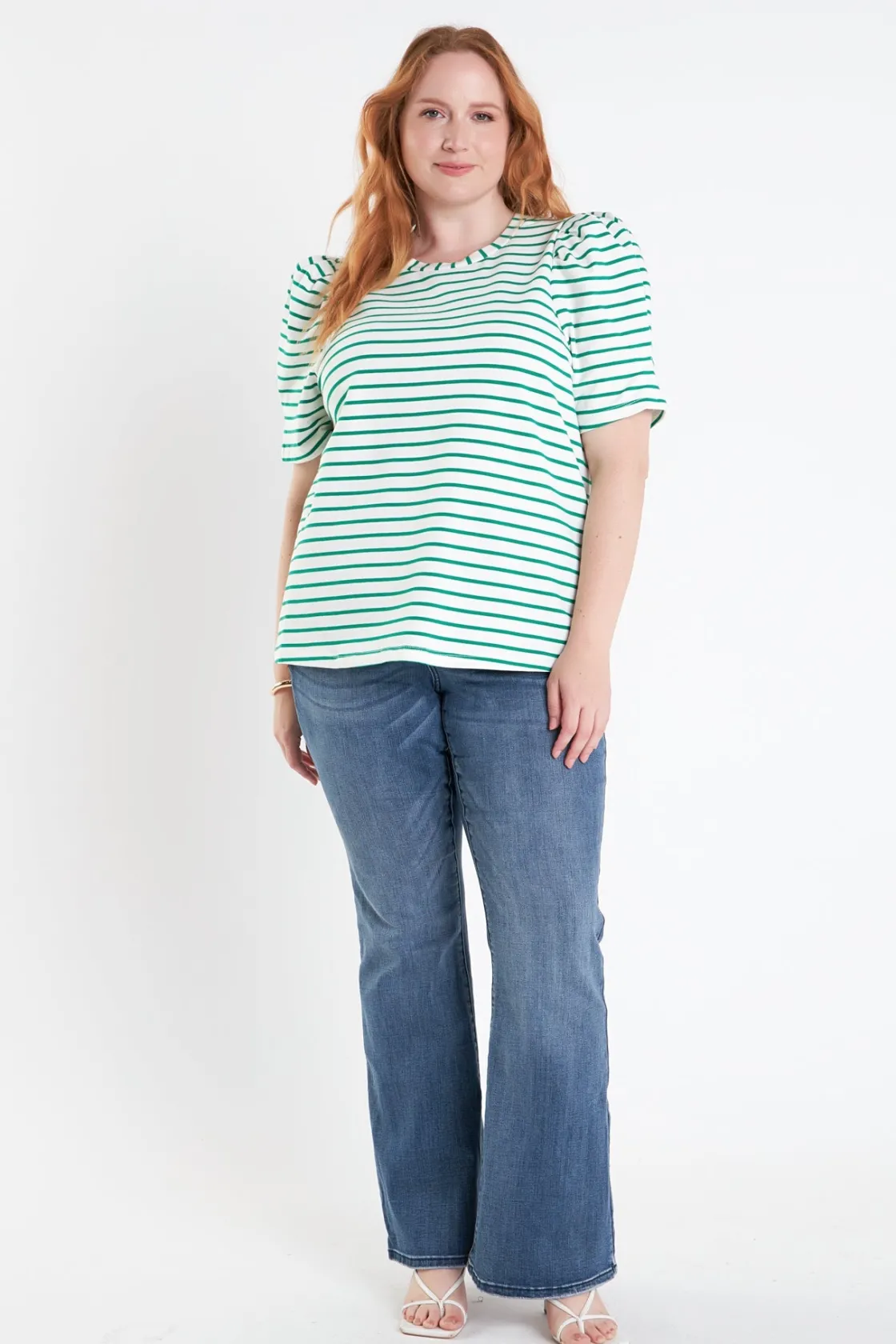 english_factory__plus_siz_9.webp ENGLISH FACTORY Tops*- Plus Size Stripe Women Knit Shirt