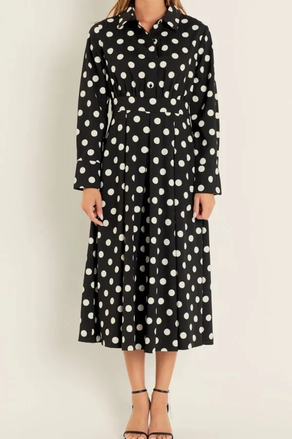ENGLISH FACTORY Shirts & Blouses | Tops*- Polka Dot Shirt Dress BLACK
