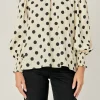 ENGLISH FACTORY Shirts & Blouses*- Polka Dot Smock Neck Blouse IVORY