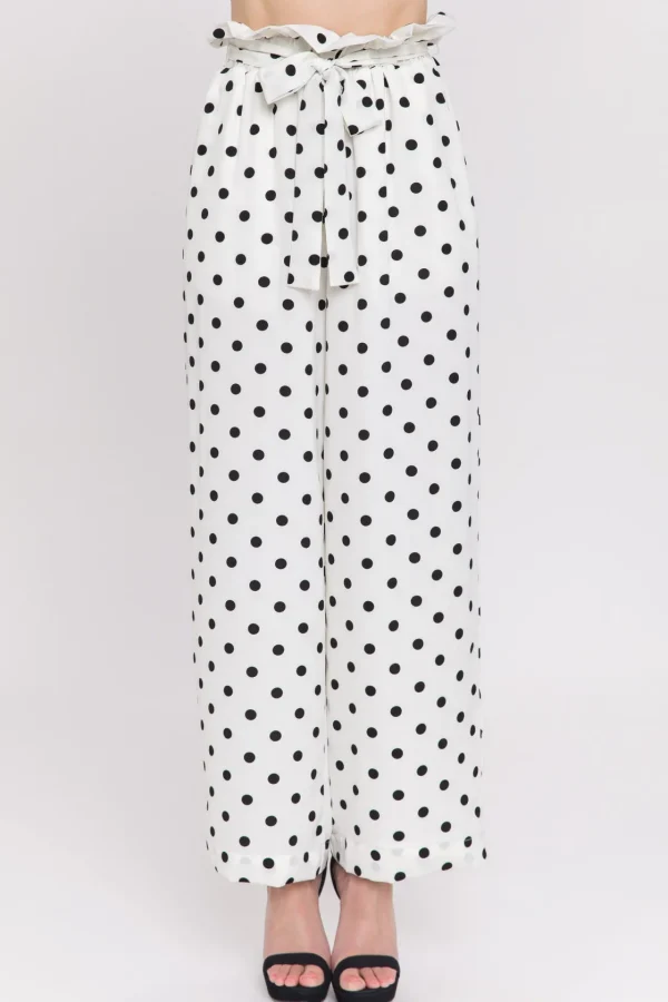 ENGLISH FACTORY Pants*- Polka Dot Wide Pants WHITE