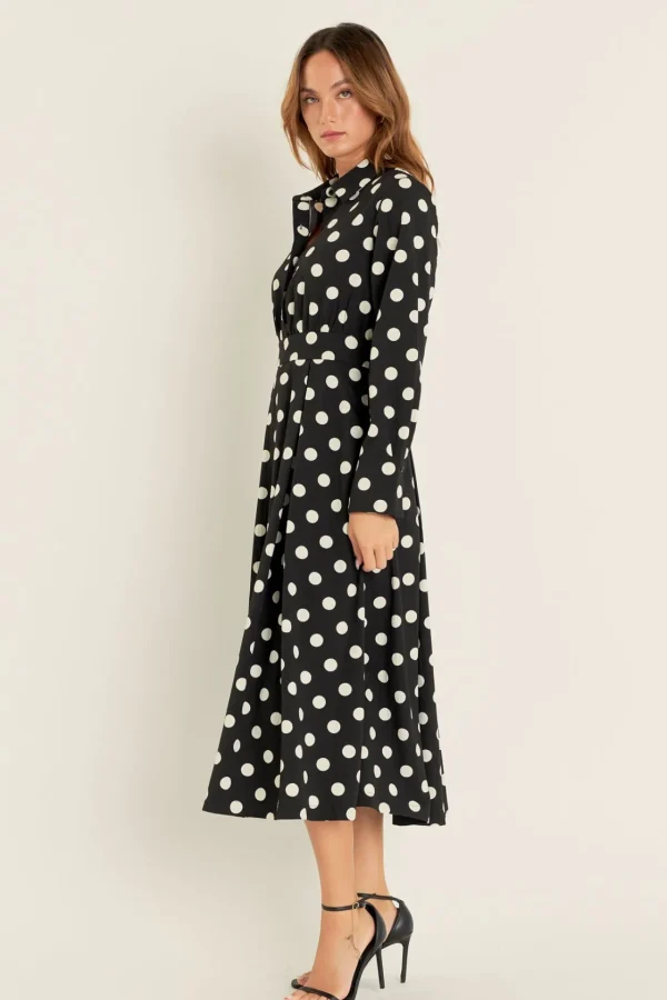 ENGLISH FACTORY Shirts & Blouses | Tops*- Polka Dot Shirt Dress BLACK