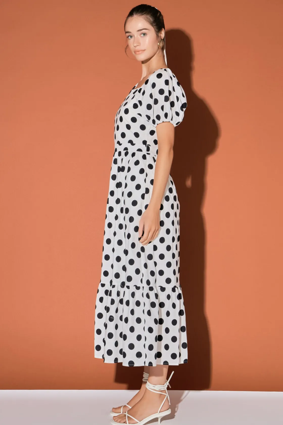 english_factory__polka_do_1-6.webp ENGLISH FACTORY White Dresses | Tops*- Polka Dot Puff Sleeve Maxi Dress WHITE/BLACKDOT