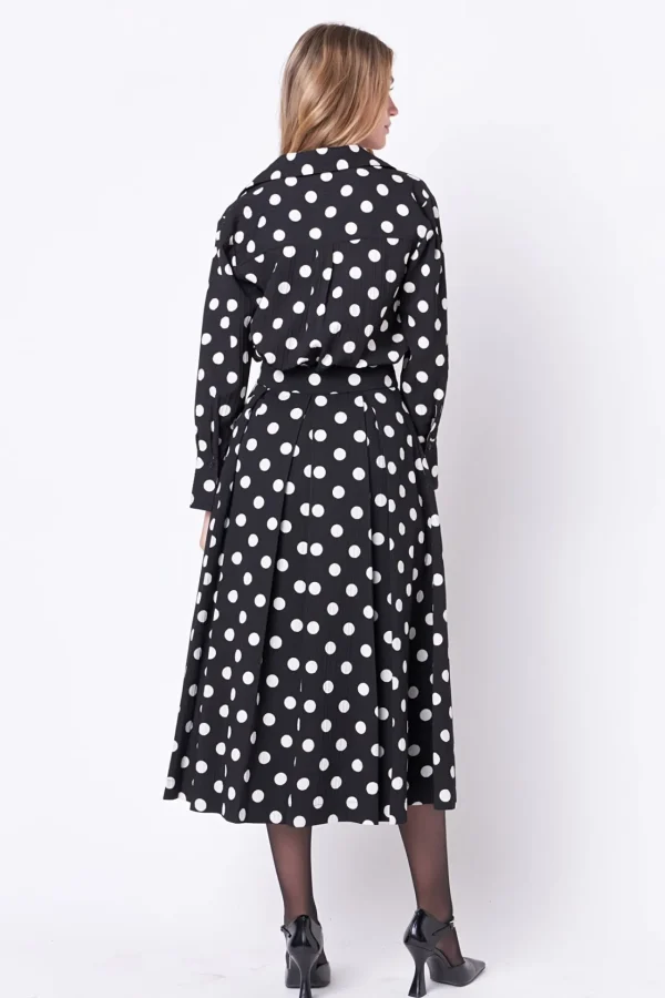 ENGLISH FACTORY Matching Sets | Shirts & Blouses*- Polka Dot Long Sleeve Blouse BLACK