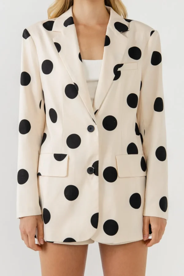ENGLISH FACTORY Blazers | Tops*- Polka-Dot Blazer IVORY